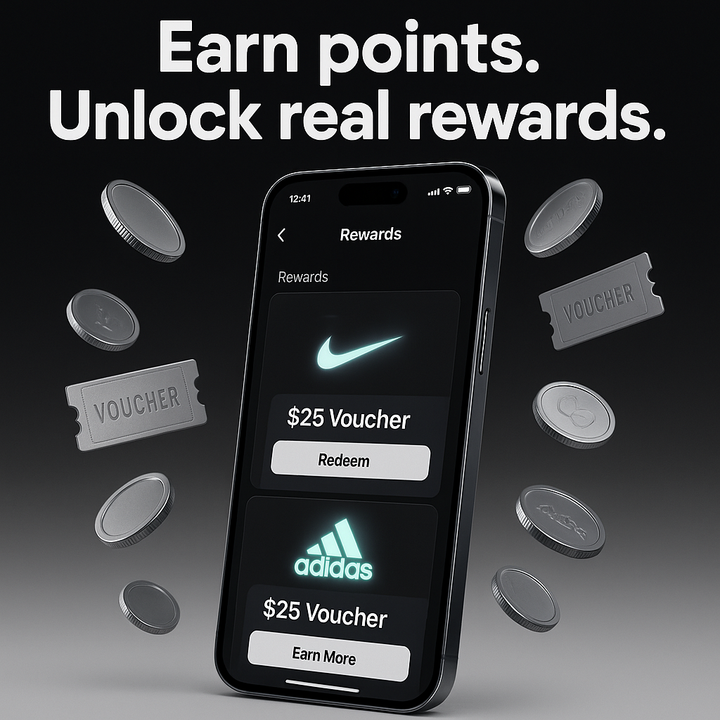 Voucher cards with redeem button